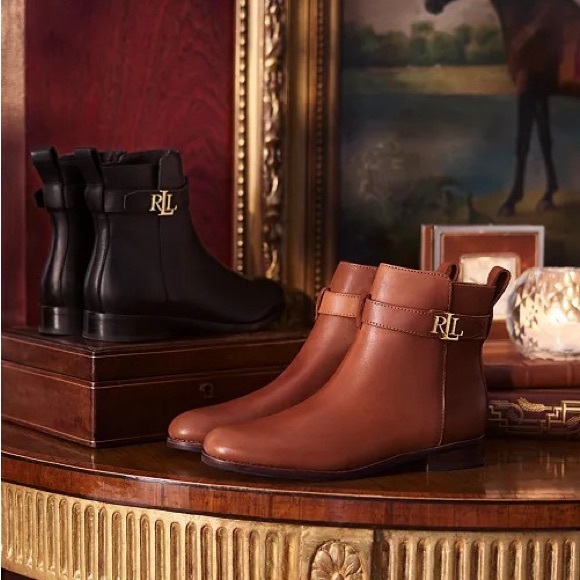 Lauren Ralph Lauren Briele Brown Leather Boots US 9.5 B - Picture 3 of 16